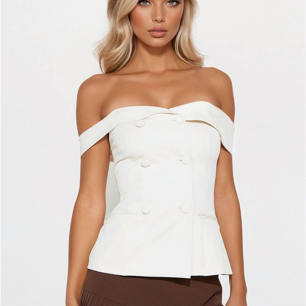 Elegant Off-Shoulder White Women's Top